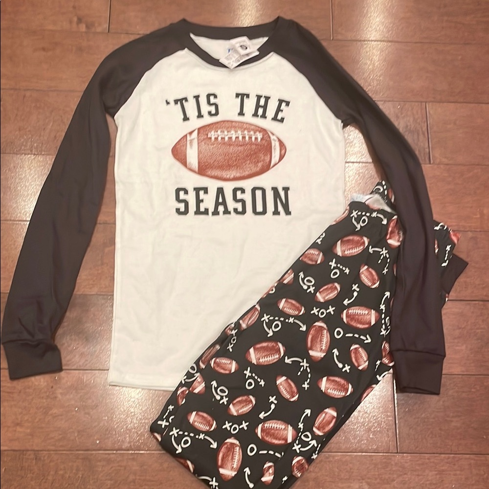 Football Pajama Set - Black and White